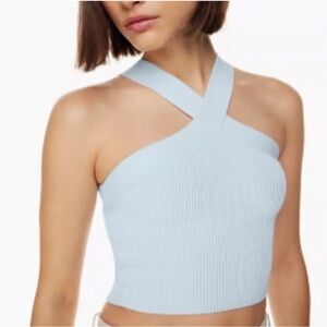 Aritzia Sunday Skin Babaton Sculpt Knit Criss Cross Tank